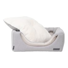 60cm Cube Linen-Look Dog Bed